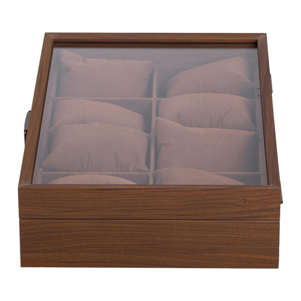 Скринька для годинників 31×21×8.7 см дерев'яна на 8 відсіків коричнева HP-5-12 Коломия - фото 8