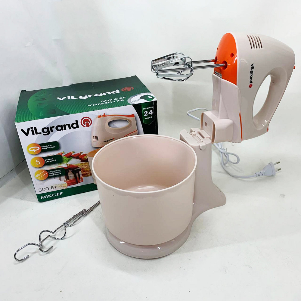 Бытовой миксер для кухни ViLgrand, Миксер для домашнего кондитера Стационарный с насадками QP-35 Львов - изображение 3