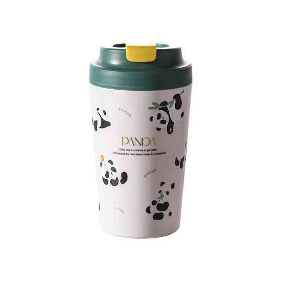 Термочашка Panda з порцелянаовою колбою 380 мл Зелена HP-14-12GR Коломия
