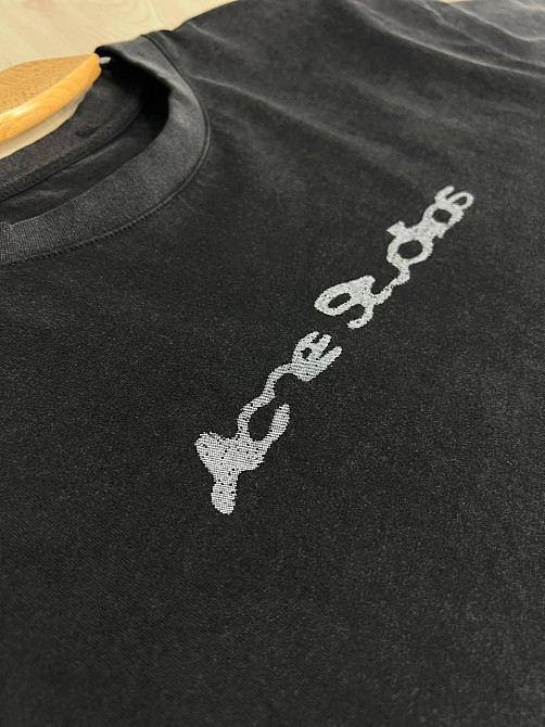 Футболка женская A-N 27039 вареная тай-дай оверсайз хлопок с надписью, черный, one size Киев - изображение 17