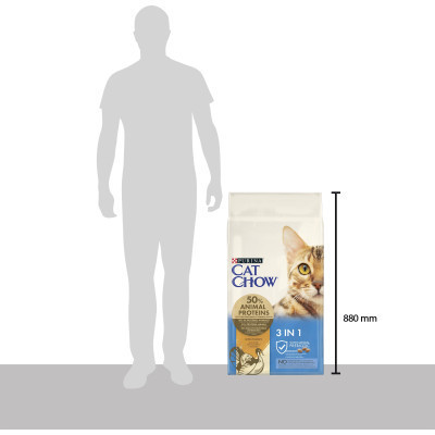 Сухой корм для кошек Purina Cat Chow Feline 3 в 1 с индейкой 15 кг (7613034153746) Винница - изображение 8