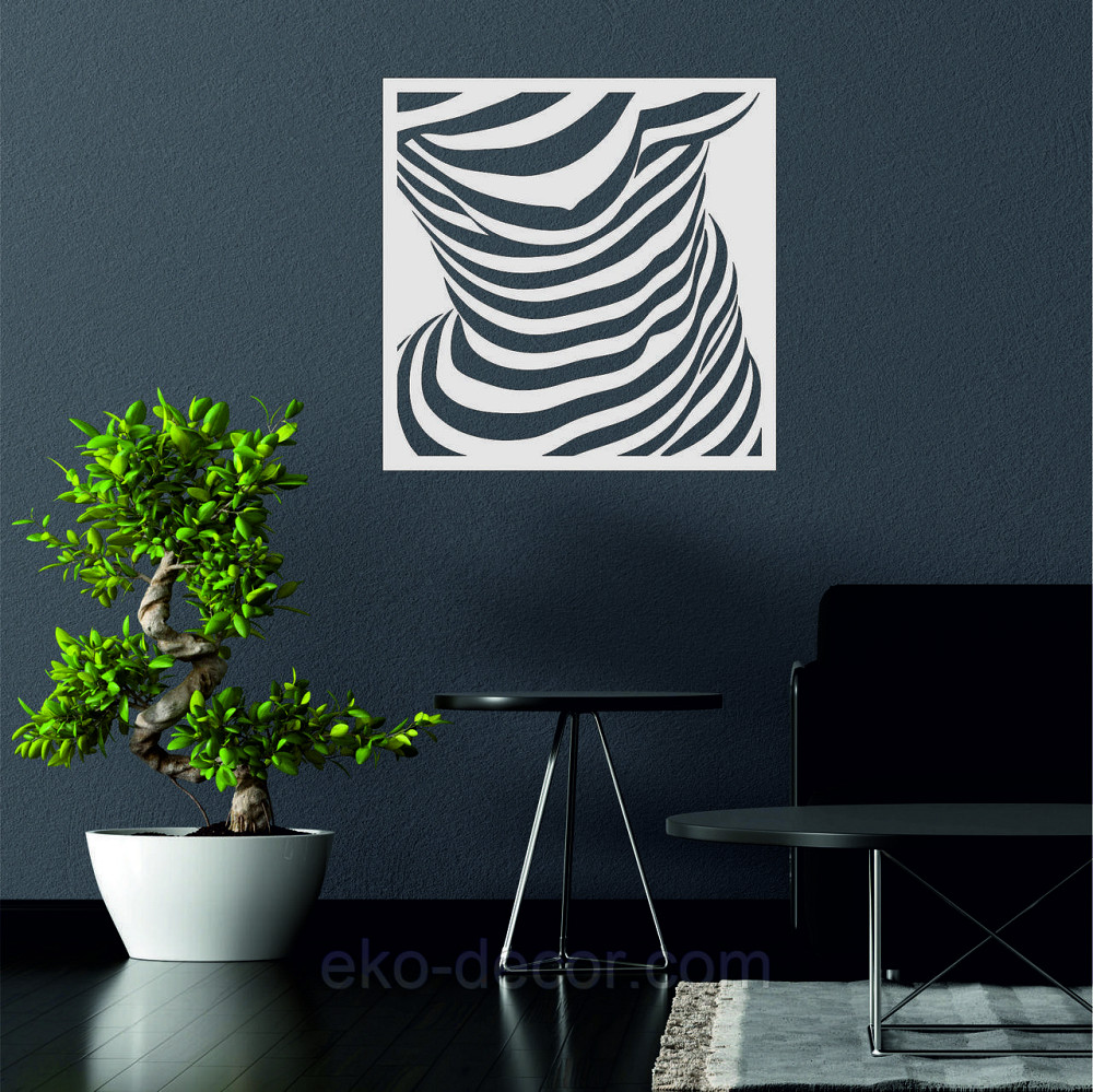 Декоративное настенное Панно «Силуэт женщины», Декор на стену 90*90 см, Белый Киев - изображение 2