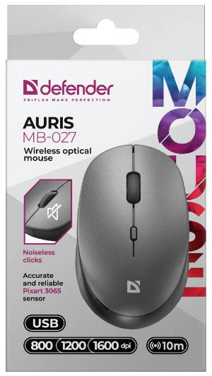 Миша Defender Auris MB-027, Grey (52029) (6893352) Киев - изображение 4