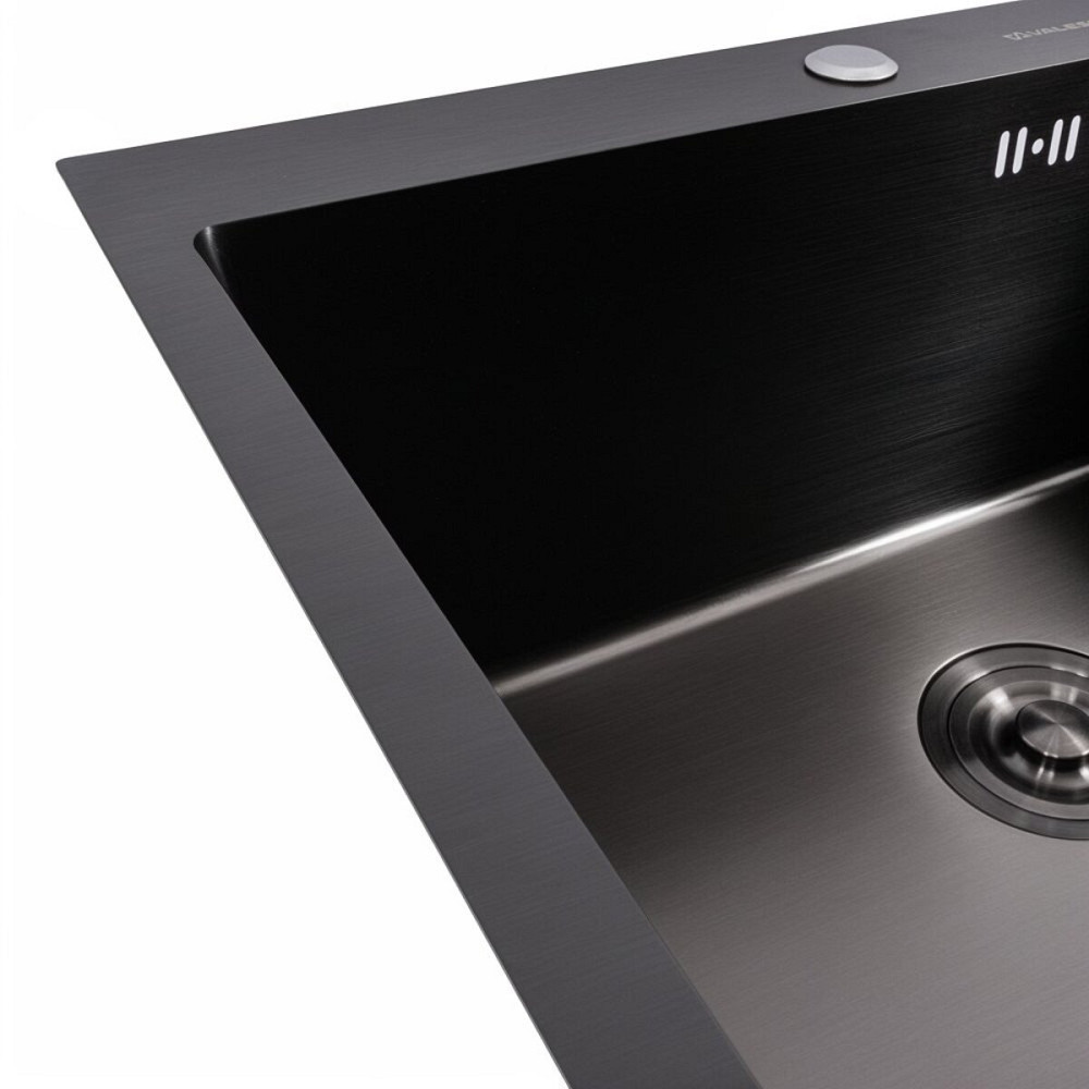 VALESO Кухонна мийка чорна 60*50 PVD VALESO Handmade ECN (2,0/0,5) Коломыя - изображение 4