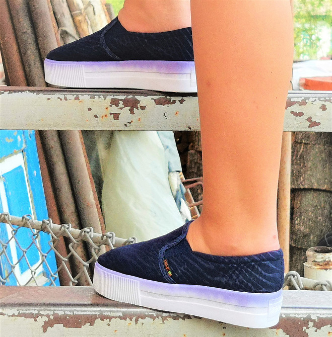 .Женские Синие Слипоны Мокасины на Высокой Толстой Подошве (размеры: 36,37,38,39,41) Днепр - изображение 8