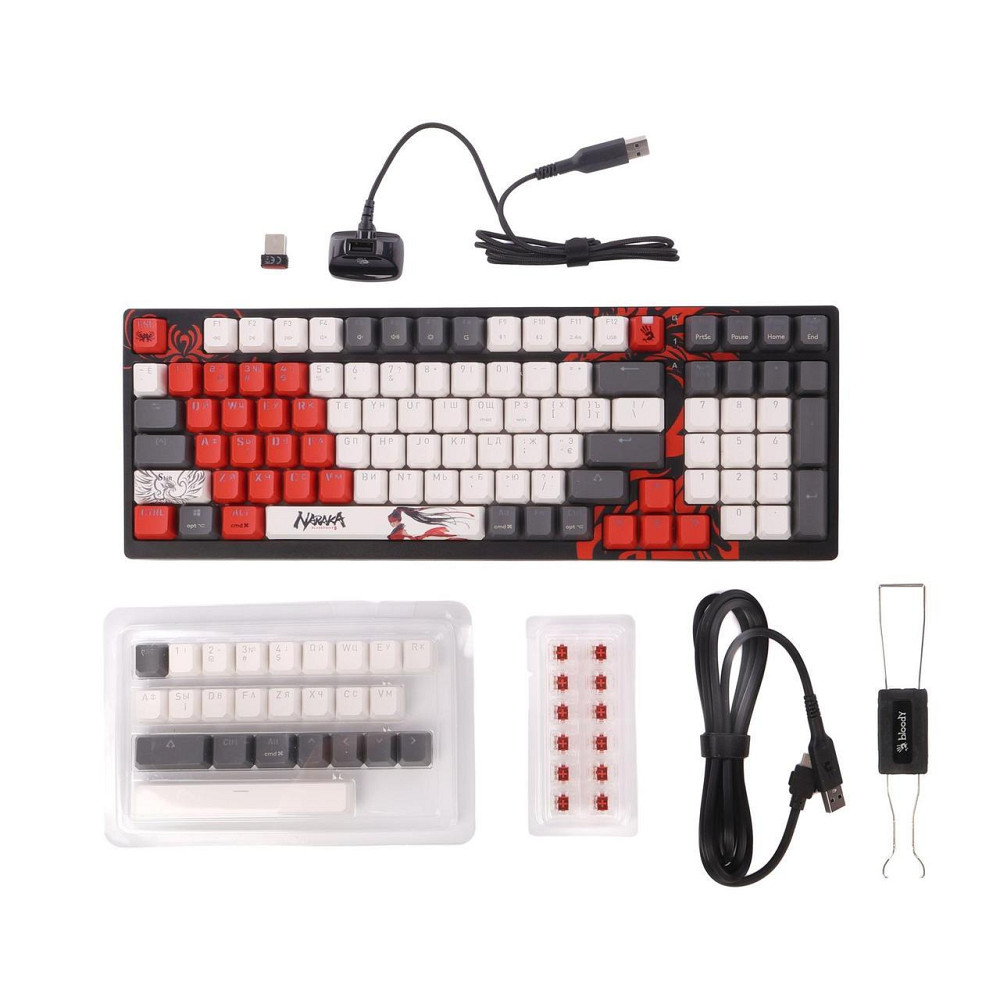 Клавіатура бездротова Bloody WS98 Narake ( чорний, червоний ) Харків - фото 7