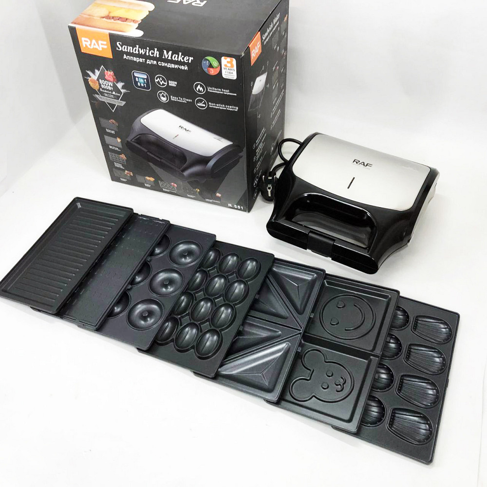 Прижимной домашний гриль RAF R.551 850 Вт 8 в 1, Сковорода с сэндвич дном, Гриль для дома електрогриль UI-87 Львов - изображение 5