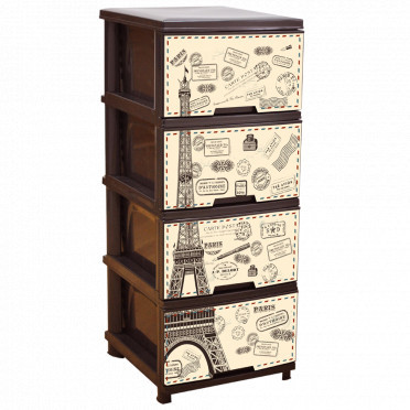 Комод пластиковий Париж Алеана коричневий 95х46х39 Одеса - фото 2