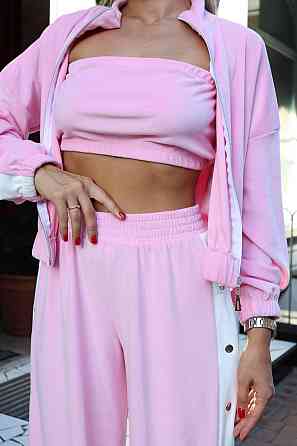 Стильный женский повседневный костюм тройка плотный плюшевый велюр Барби, 46/48 Одесса