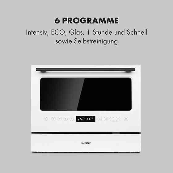 Посудомийна машина Azuria 1380 Вт, 6,5 л, 6 комплектів посуду, передня панель із чорного скла (Німеччина, Рівне