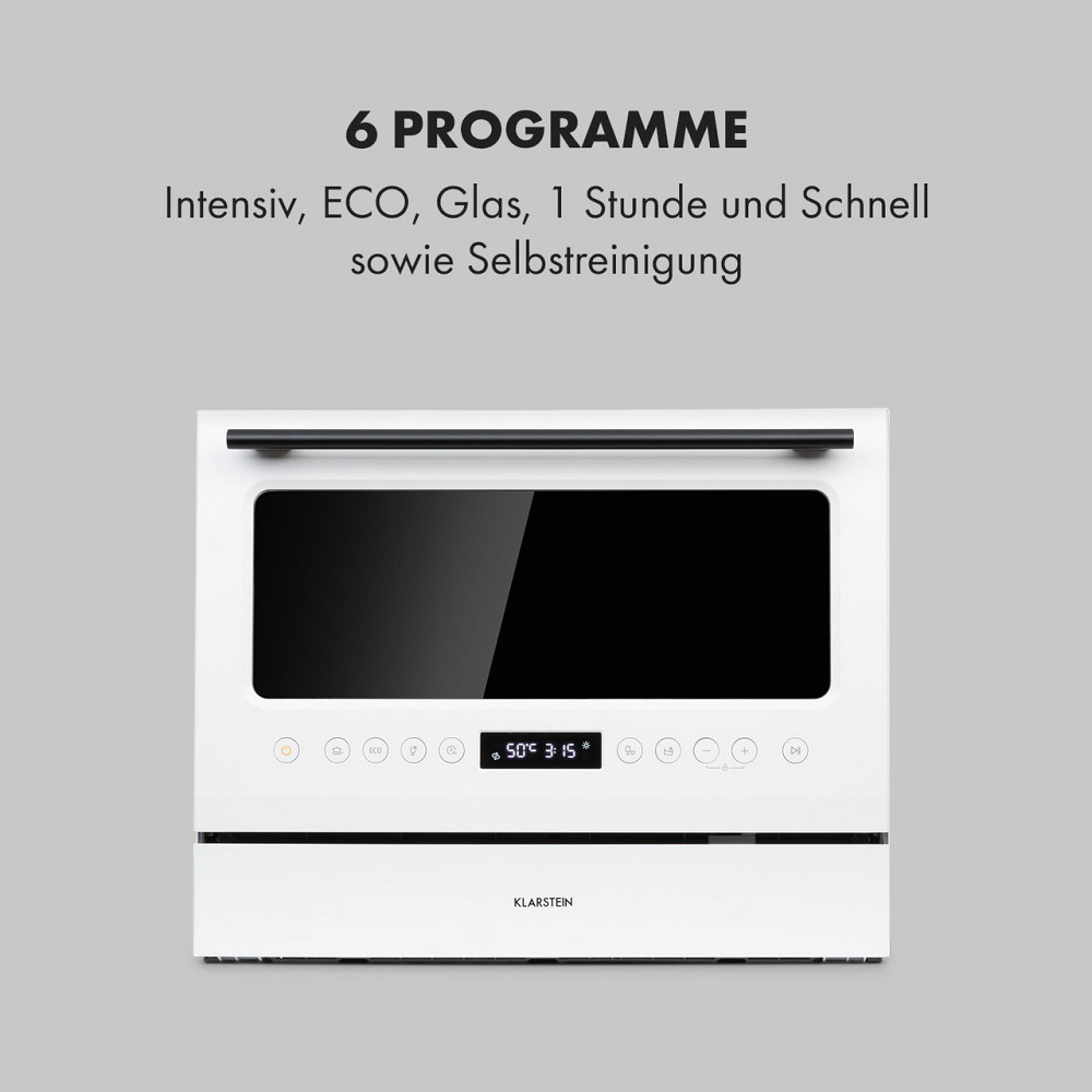 Посудомийна машина Azuria 1380 Вт, 6,5 л, 6 комплектів посуду, передня панель із чорного скла (Німеччина, Рівне - фото 5