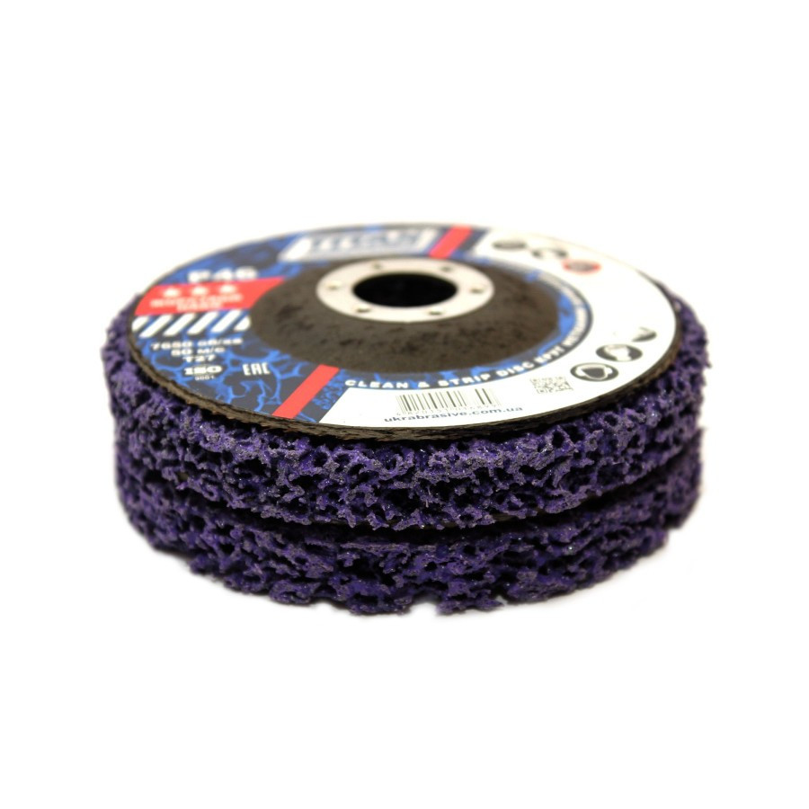 Круг зачисний з нетканого абразиву 125×22.23 мм жорсткий (корал) Т27  фіолетовий ТІТАN Рівне - фото 1
