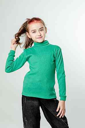 Водолазка дитяча, зелена, рубчик, начіс, топ Крохатушка одяг Київ