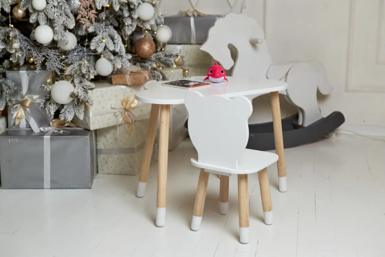 Дитячий столик Хмара та стільчик Ведмедик білий Вінниця