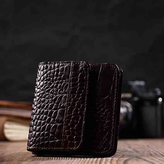 Портмоне из натуральной кожи с тиснением под крокодила Tony Bellucci 22022 Коричневый Киев