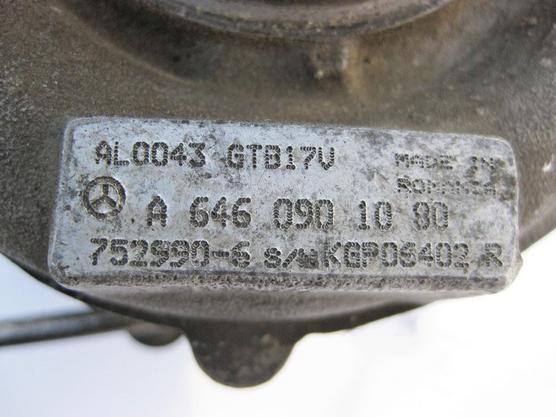 Mercedes-Benz  A6460901080 Турбонагнітач - турбіна без сервоприводу двигуна OM646 R4 2.2 cdi E-Class W211 C-Class W204 Одеса - фото 4