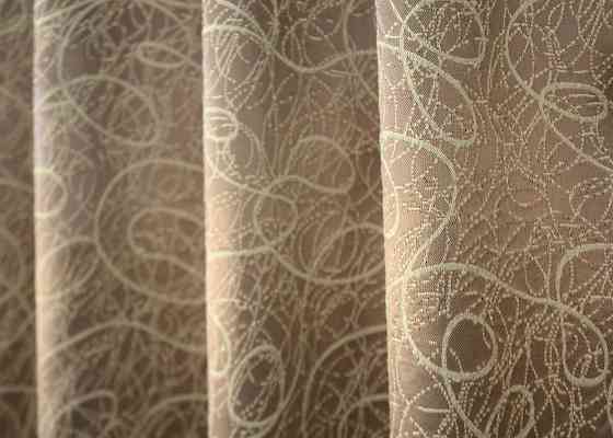 Комплект коротких штор VR-Textil Блэкаут-софт Жаклин № 671ш(А) Карамельный с бежевым 130х170 см 2шт (35-0315) Киев