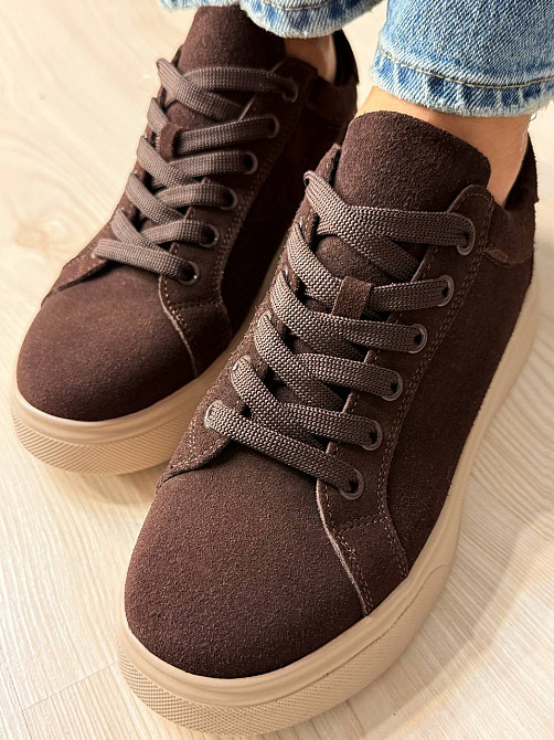 Кеди жіночі Hengji 85-12 натуральний замш на платформі коричневі, 39, 25 см Одеса - фото 4