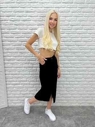 Юбка миди с разрезом 