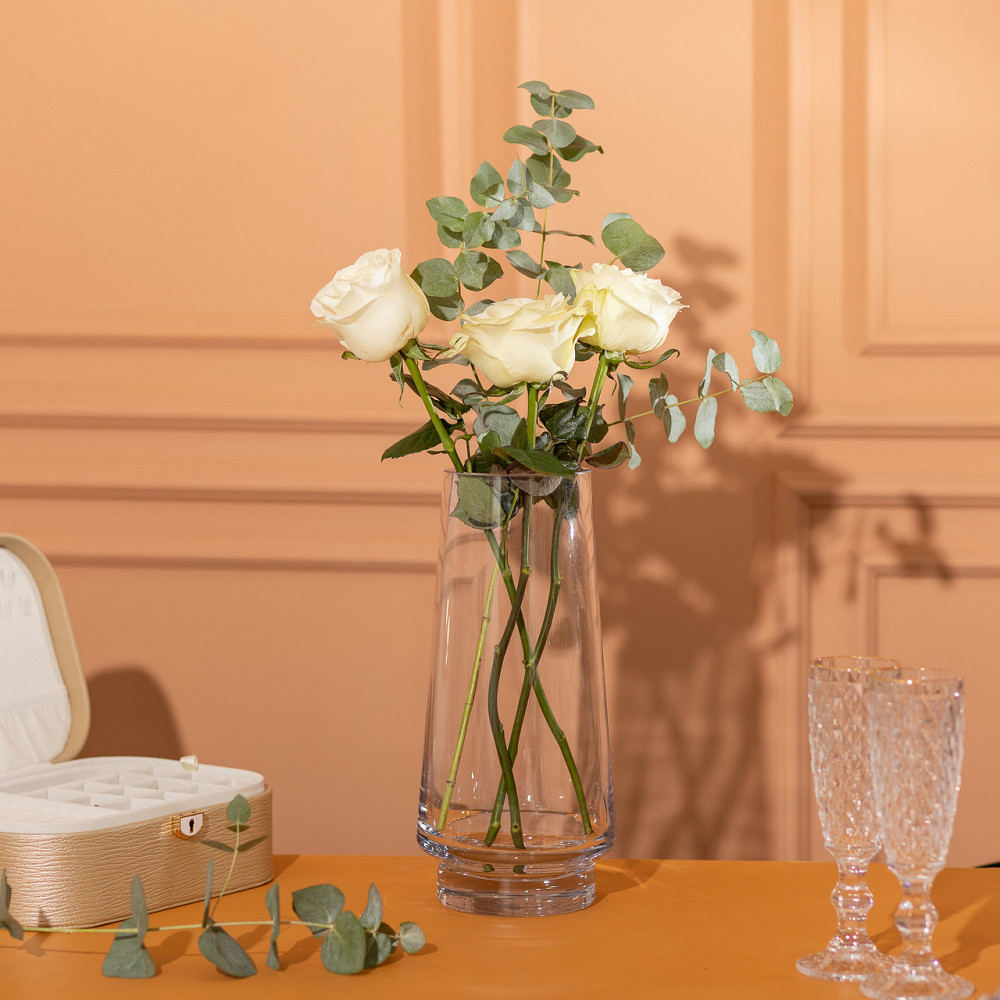 Flower Season Скляна декоративна ваза для квітів 21 см прозора ваза для інтер'єру 1 л HP-10-21 Коломия - фото 3