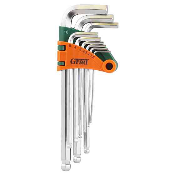 Grad Ключи шестигранные 9шт 1.5-10мм CrV (средние шар) GRAD (4022185) Коломыя