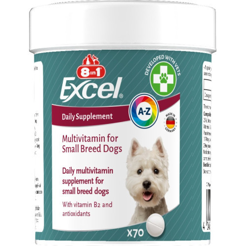 Витамины 8in1 Excel Multi Vitamin Small Breed для собак мелких пород мультивитамин 70 шт Киев - изображение 1