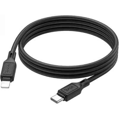 Дата кабель USB-C to Lightning 1.0m Cool silicone PD 20W X90 black HOCO (6931474788382) Винница