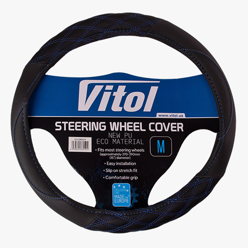 Чохол на кермо VLU-2211002 M чорний з BO Харків - фото 1