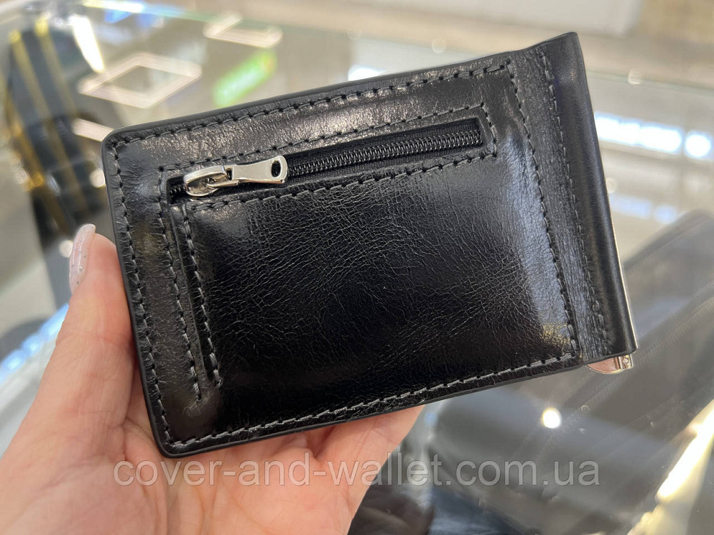Шкіряний гаманець затискач для купюр та карток з монетницею Grande Pelle Onda Київ - фото 3