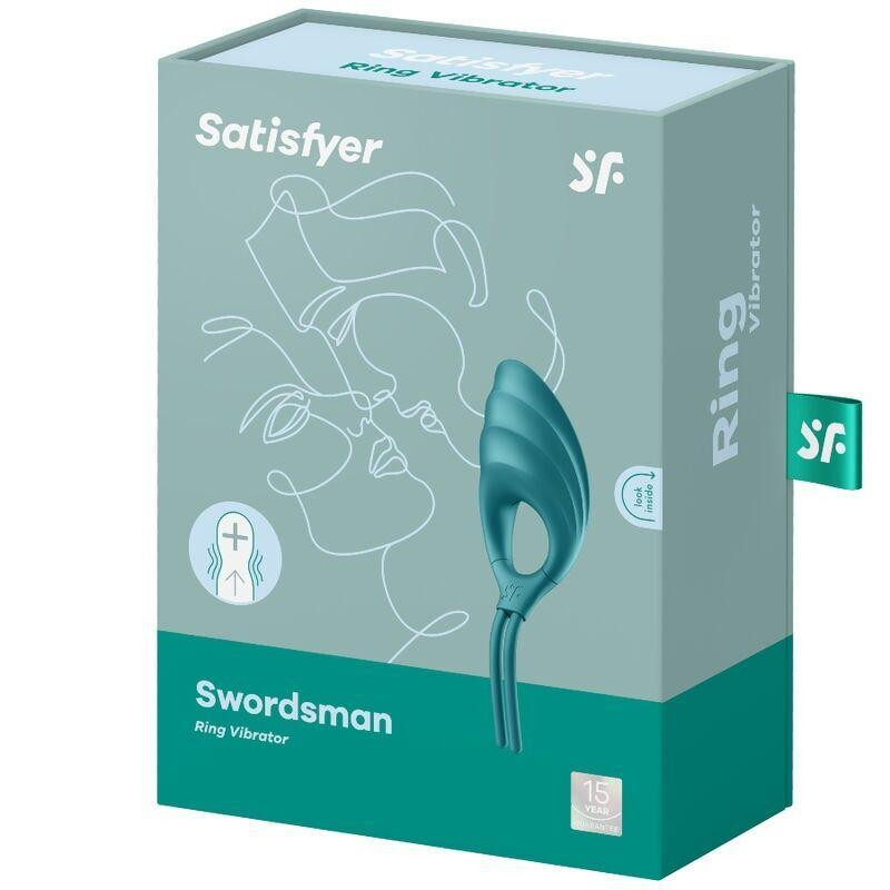 Эрекционное виброкольцо лассо Satisfyer Swordsman Green, крепкая фиксация, 10 режимов, мощный мотор Sex Aura Киев - изображение 4