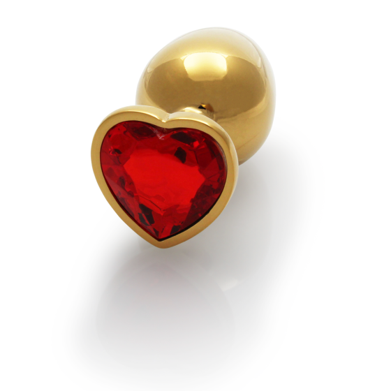 Анальна пробка - Ouch! Metal Butt Plug Medium Gold/Ruby Red Sex Aura Київ