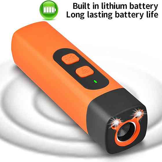 Ультразвуковой отпугиватель собак Ultrasonic DR005 с фонариком Type-C Оранжевый Винница