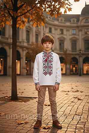 Вышиванка для мальчика лен 