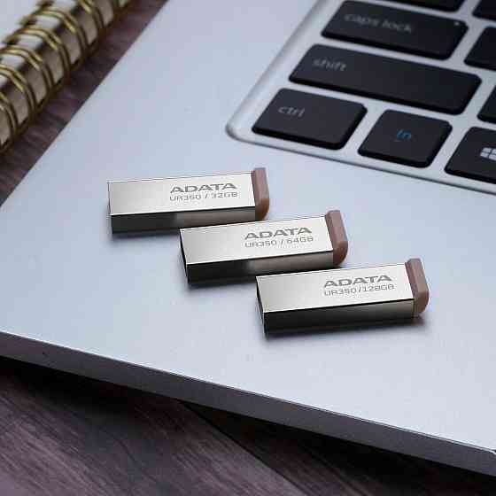 Flash A-DATA USB 3.2 UR 350 128Gb Silver/Beige Київ
