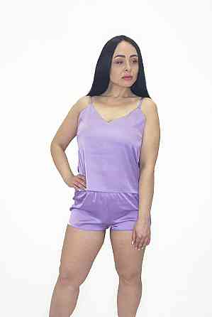 Піжама жіноча шовкова із шортами Бузковий L Харків