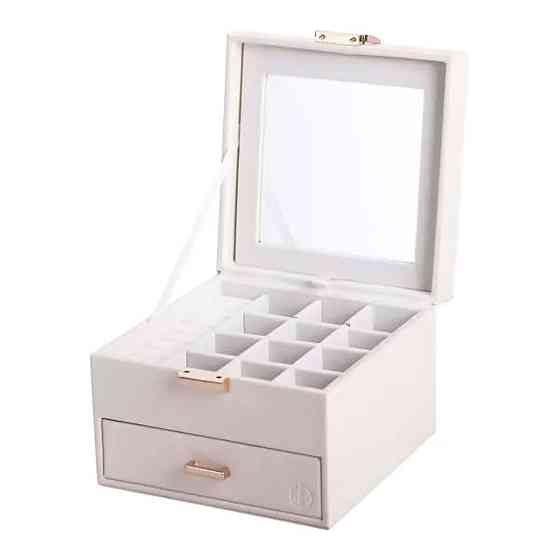 Скринька для прикрас з еко шкіри 2 яруси органайзер для ювелірних виробів HP-5-2W Коломия