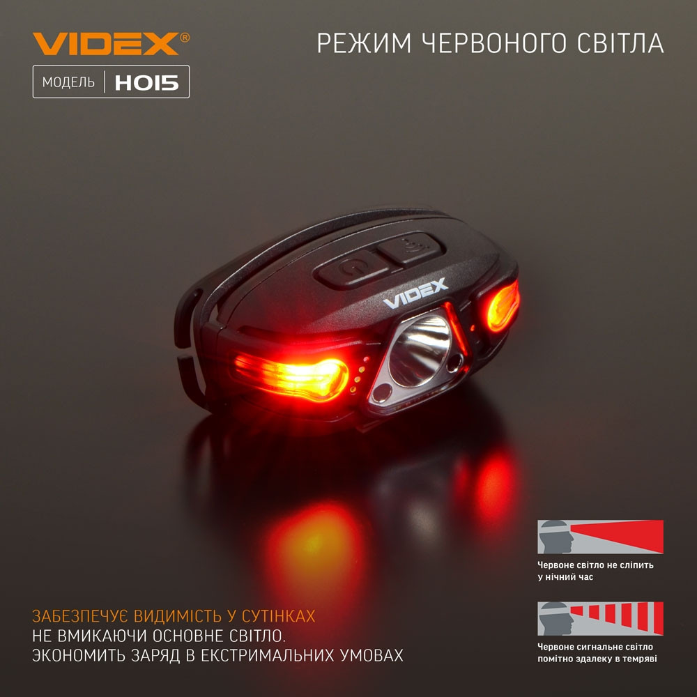 Ліхтарик LED налобний 330Lm 5000К чорний VLF-H015 Videx Житомир - изображение 8
