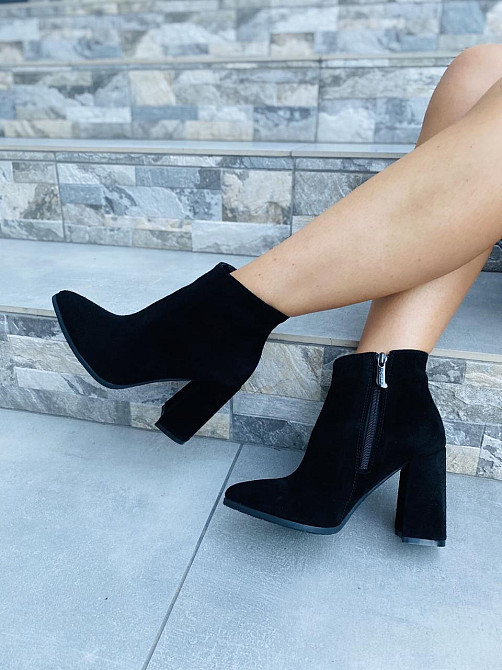 Nivelle Жіночі черевики NIVELLE чорні натуральна замша каблук 9.5 см висота 10 см (6093/48) Коломия - фото 2