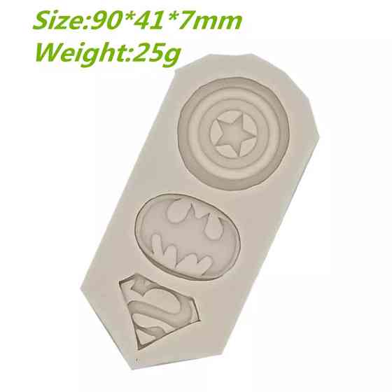 Молд силиконовый Супермен 90 на 41 мм серый Киев