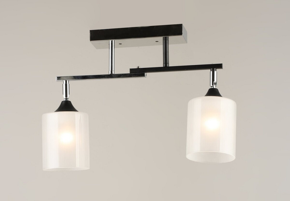 VALESO Люстра стельова на 2 плафони VALESO K2321/2 чорний+хром E27 Коломыя - изображение 1