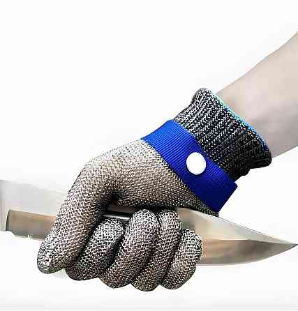 Кільчужна рукавичка RESTEQ XL з нержавіючої сталі, рукавички від порізів, захисні порізостійкі Київ