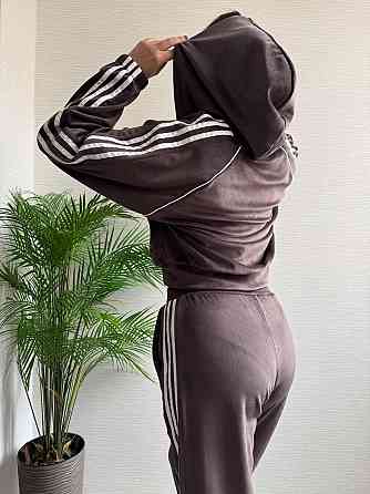 Женский стильный велюровый-плюшевый костюм двойка Шоколад, 46/48 Одесса