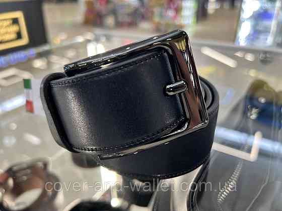 Широкий чоловічий ремінь з італійської шкіри синього кольору 40 мм PS Leather Київ