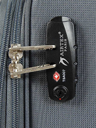 Чемодан малый AIRTEX 825 на 4-х колесах серый тканевый 50 см Киев - изображение 10