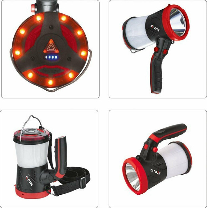 Ліхтар LED-діодний акумулятор YATO Li-Ion 3.7В, 1Вт, 600-1200Лм з ручкою, зарядний USB пристрій [10] Одесса - изображение 8