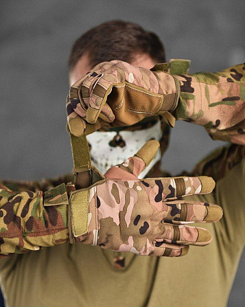 Чоловічі тактичні рукавички для військовослужбовців захисні армійські Одеса - фото 3