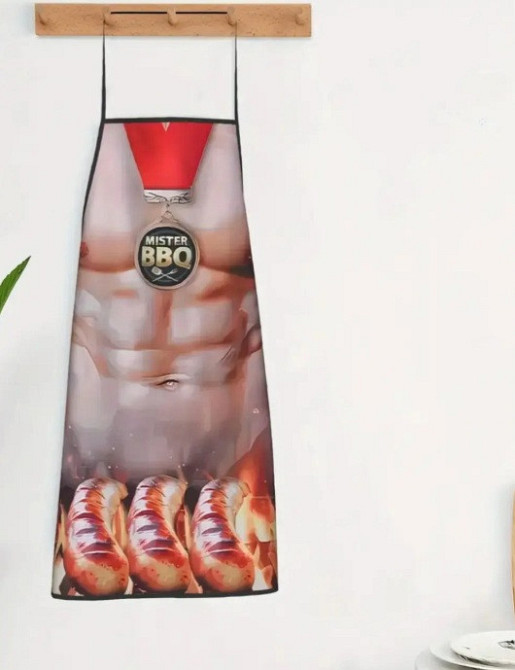 Фартух з приколом чоловічий кухонний Mister BBQ з торсом для гриля та барбекю Київ - фото 8