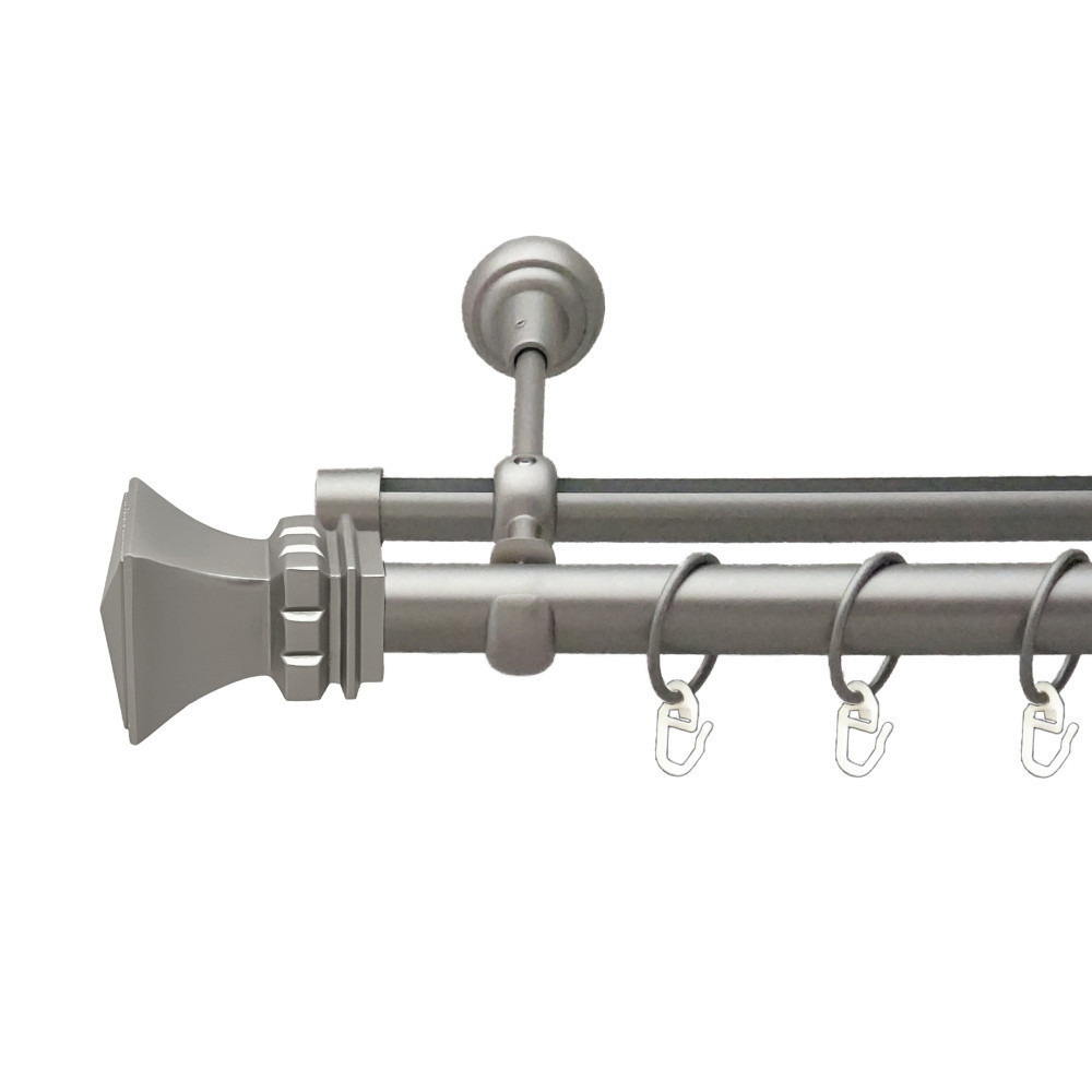 Карниз Orvit Емпорія металевий дворядний опозитний гладка \ профільна труба кільце металеве Сатин 25\19 мм 300 Львов - изображение 1