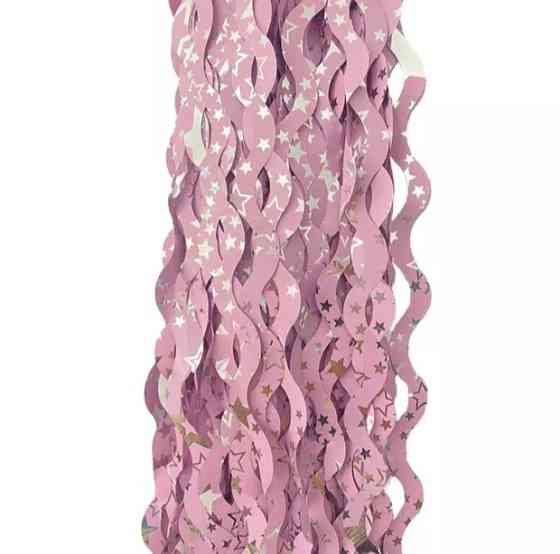 Дождик для фотозоны волнистый с принтом звезд 2 м на 1 м розовый Киев