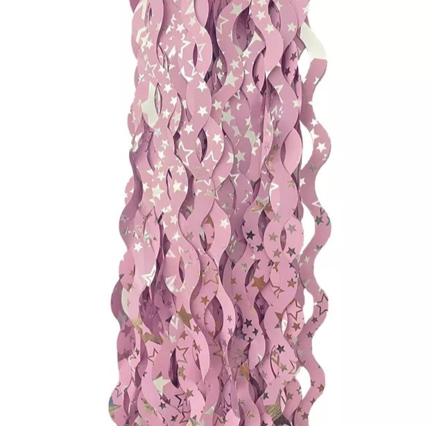 Дождик для фотозоны волнистый с принтом звезд 2 м на 1 м розовый Киев - изображение 2